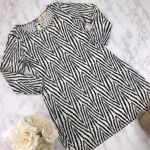 Aryeh Bamboo Zebra Print Dress Large Black & White